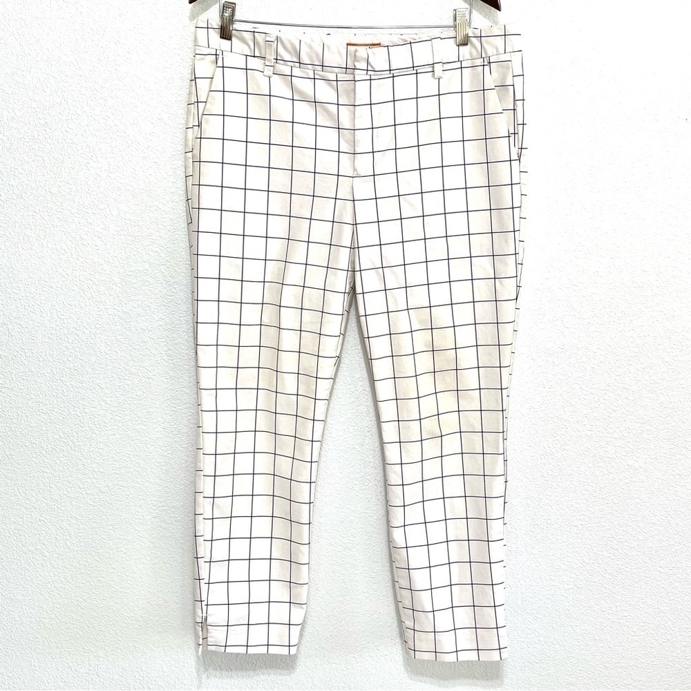 Joe Fresh Woman White Black Stripe Pants Size 12